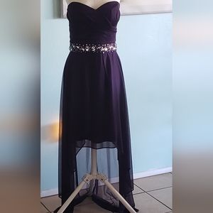 🤑SOLD...! ADRIANNA PAPELL Hailey Strapless Heart Beaded Waist High Low Dress